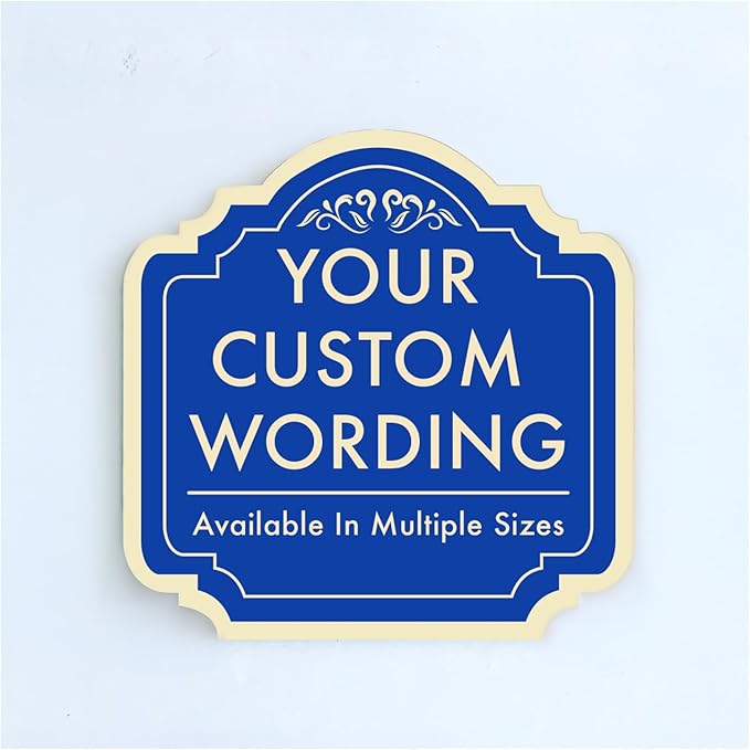 Stylish Blue Aluminum Metal Signs, Personalized Driveway Sign Customization by SpeedyOrders