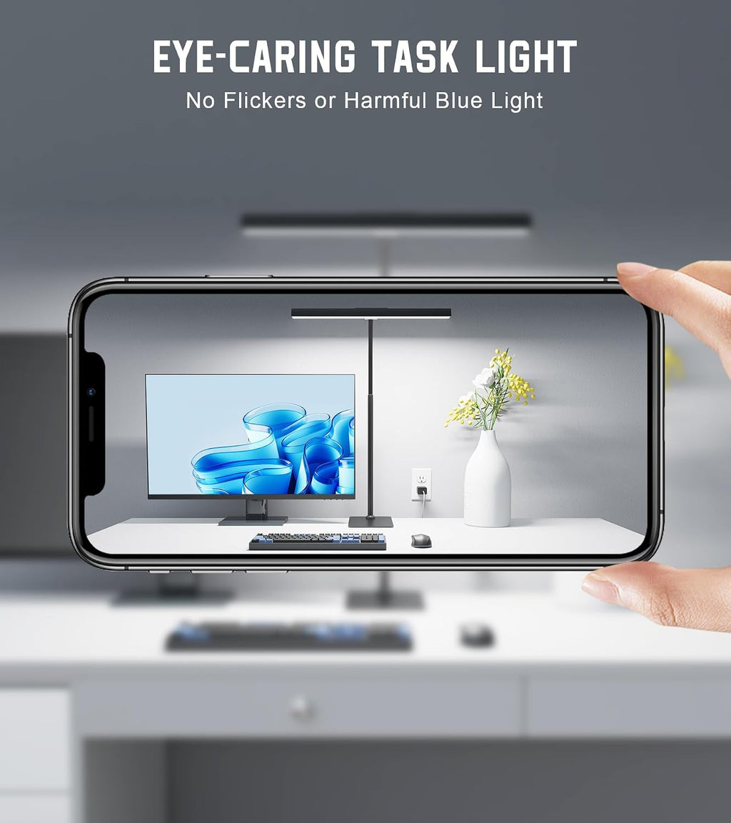 led desk lamp for home office with base, side view