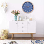 Kesin Wall Clock 12 Inch Silent Non Ticking Wood Wall Clocks Battery Operated - Image 4