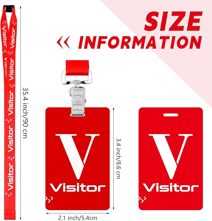 PerKoop 25 Pack Visitor Badge Lanyards Volunteer Badge Holder - Image 6
