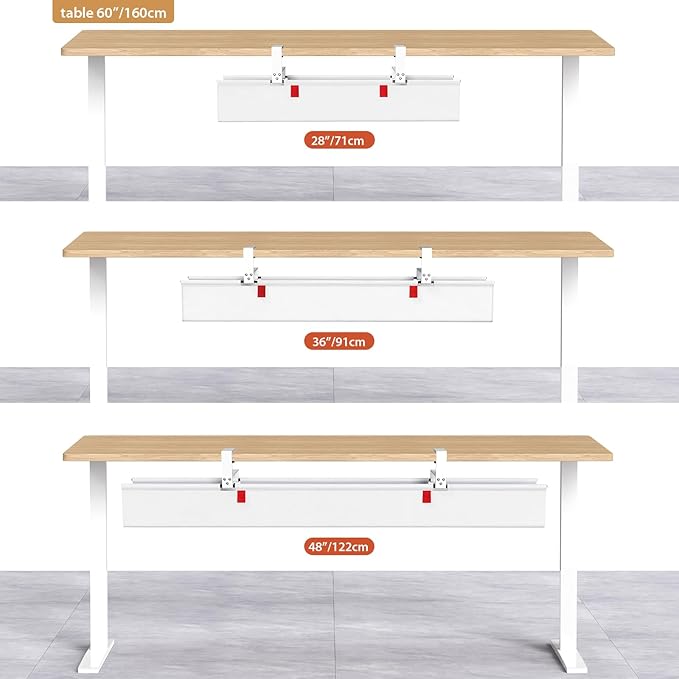 Univivi No Drill Under Desk Cable Management Tray, Clamp/Screw Mount Desk Cable - Image 8