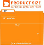 File Folder, PANDRI 120 Pack File Folder, 1/3 Cut Tab, Letter Size, Filing - Image 2