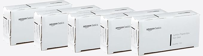 Amazon Basics Jumbo Size Office Paper Clips, Non Skid by AmazonBasics