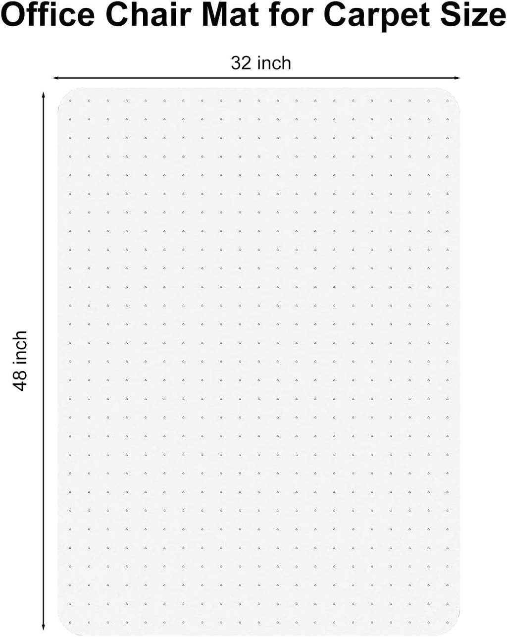 32x48 Inch Office Chair Mat for Carpet Floor, Flat Shipping | Heavy Duty Clear Plastic Rolling Chair Mat for Carpet, Under Computer Desk Chair Floor Mats Protector Carpeted Floors