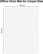 32x48 Inch Office Chair Mat for Carpet Floor, Flat Shipping | Heavy Duty Clear Plastic Rolling Chair Mat for Carpet, Under Computer Desk Chair Floor Mats Protector Carpeted Floors