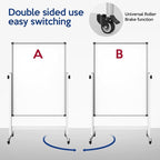 Rolling Whiteboard, Double Sided Magnetic Dry Erase Board Height Adjustable - Image 3