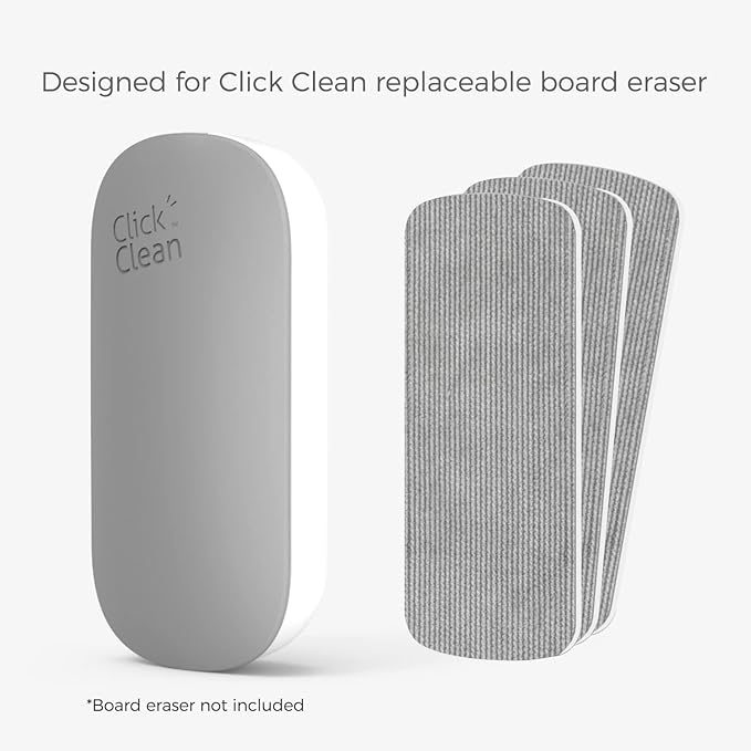 CLICK CLEAN 3-Pack Replaceable Felt Pads, Magnetic Whiteboard Eraser Felt Pads - Image 6