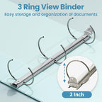 SUNEE 3 Ring Binder 2 Inch 1 Pack, Pastel Blue - Image 3
