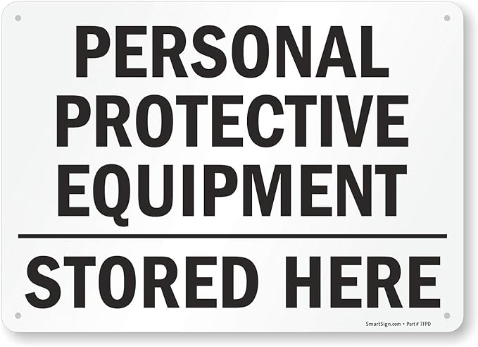 SmartSign "Personal Protective Equipment, Stored Here" Sign | 10" x 14" Plastic by SmartSign