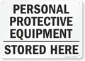 SmartSign "Personal Protective Equipment, Stored Here" Sign | 10" x 14" Plastic by SmartSign