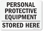 SmartSign "Personal Protective Equipment, Stored Here" Sign | 10" x 14" Plastic by SmartSign