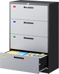 PEUKC 4 Drawer File Cabinet, Lateral Filing Cabinets