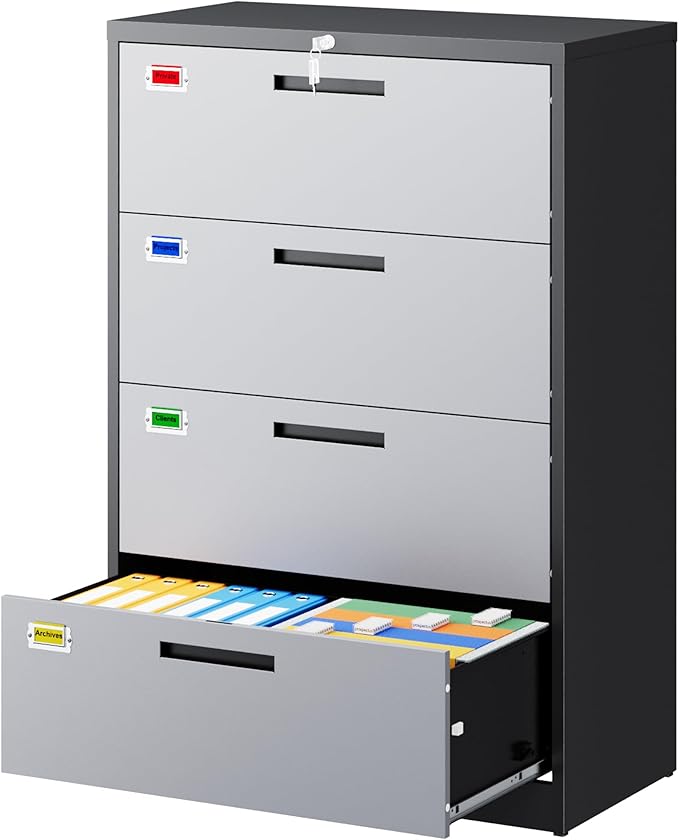 PEUKC 4 Drawer File Cabinet, Lateral Filing Cabinets by PEUKC