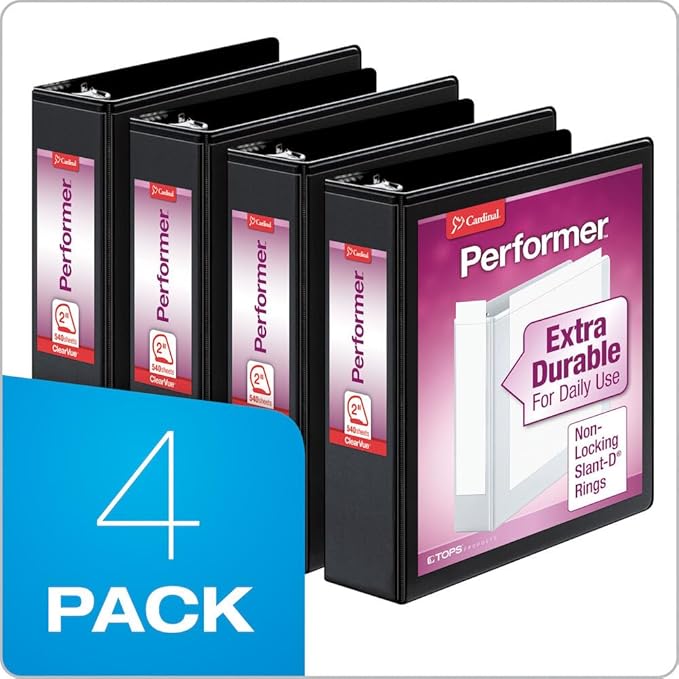 Cardinal Performer 3-Ring Binders, Non-Locking Slant-D Rings, 540-Sheet Capacity - Image 6