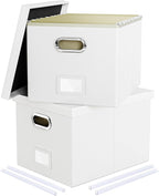 2 Pack File Storage Organizer, Portable File Box