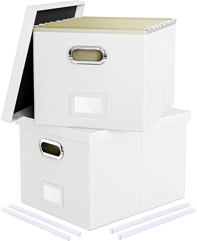 2 Pack File Storage Organizer, Portable File Box by Oterri
