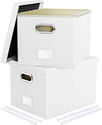2 Pack File Storage Organizer, Portable File Box by Oterri