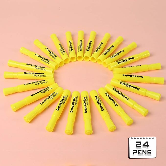 Dabo&Shobo Yellow highlighter, 24 Pack -bright color, chisel tip, - Image 6