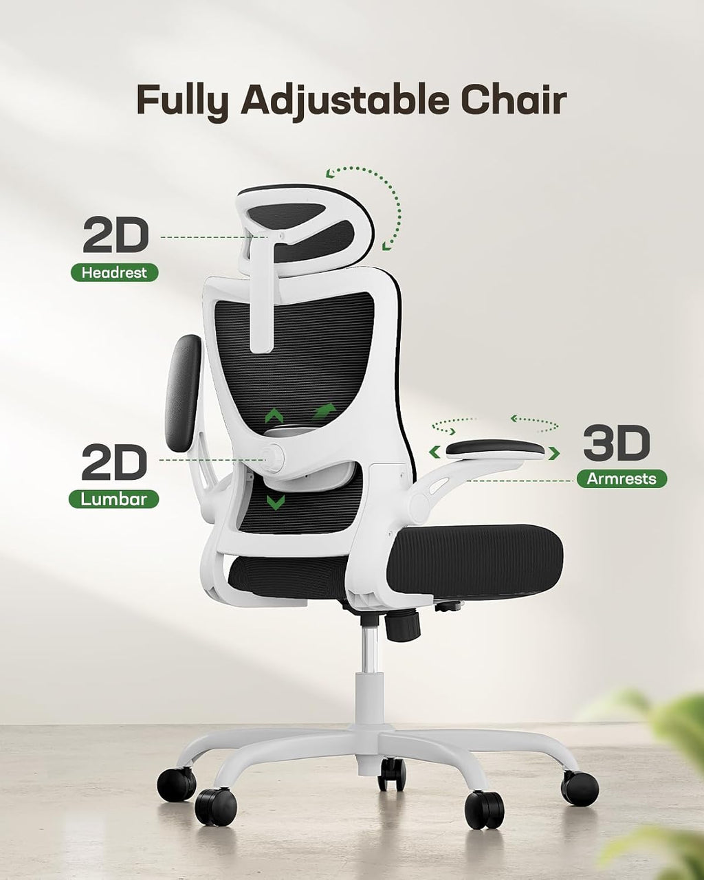 marsail ergonomic office chair: office desk chair with, close-up detail
