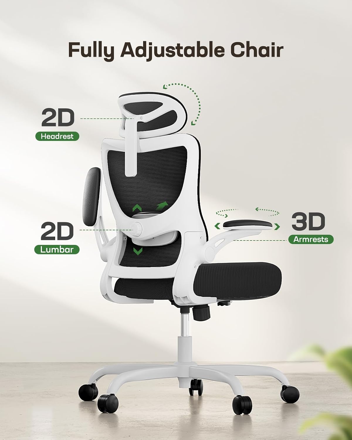 marsail ergonomic office chair: office desk chair with, close-up detail