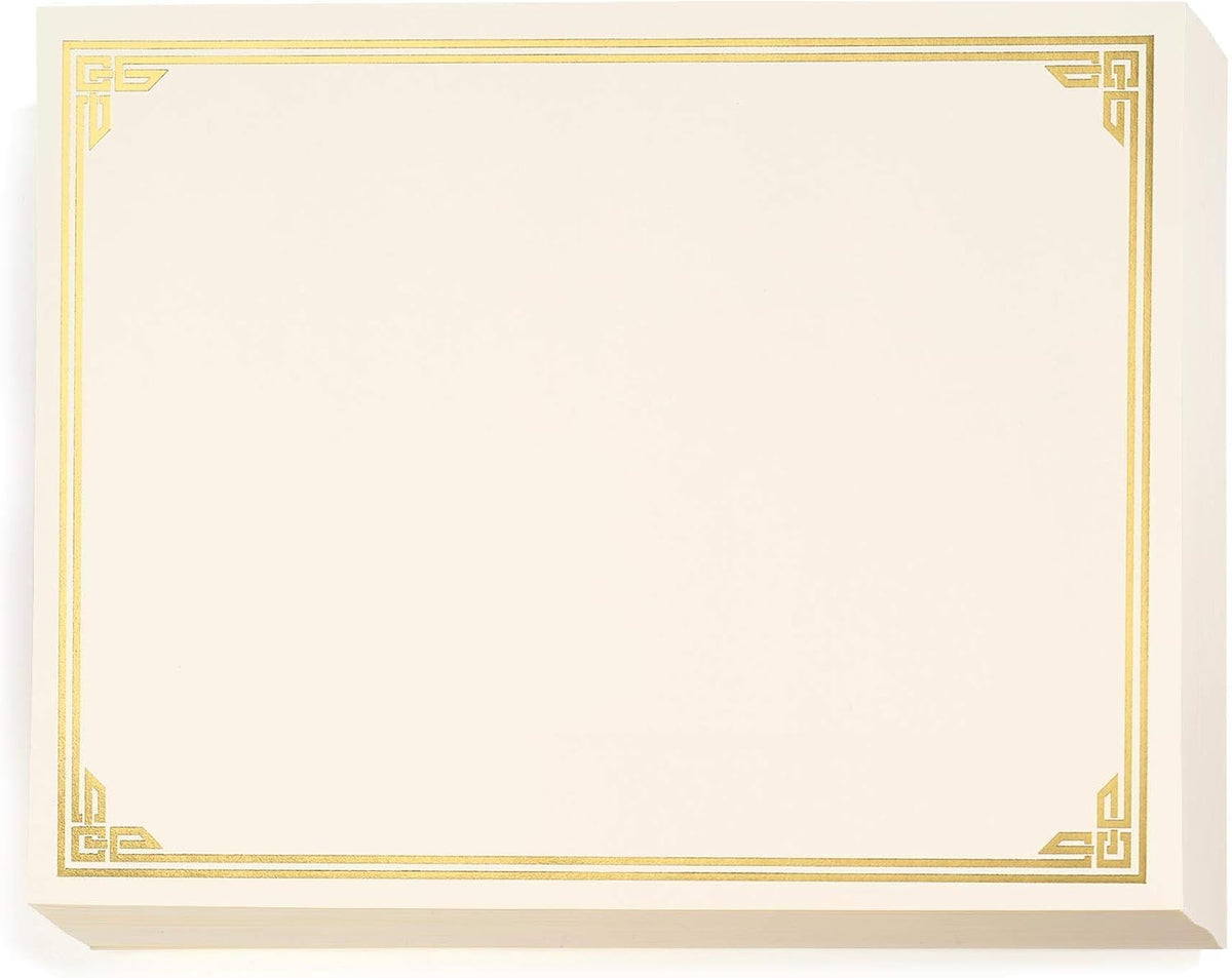 PaperDirect Gold on Cream Classic Specialty Certificates, 8½ x11, Foil Accents