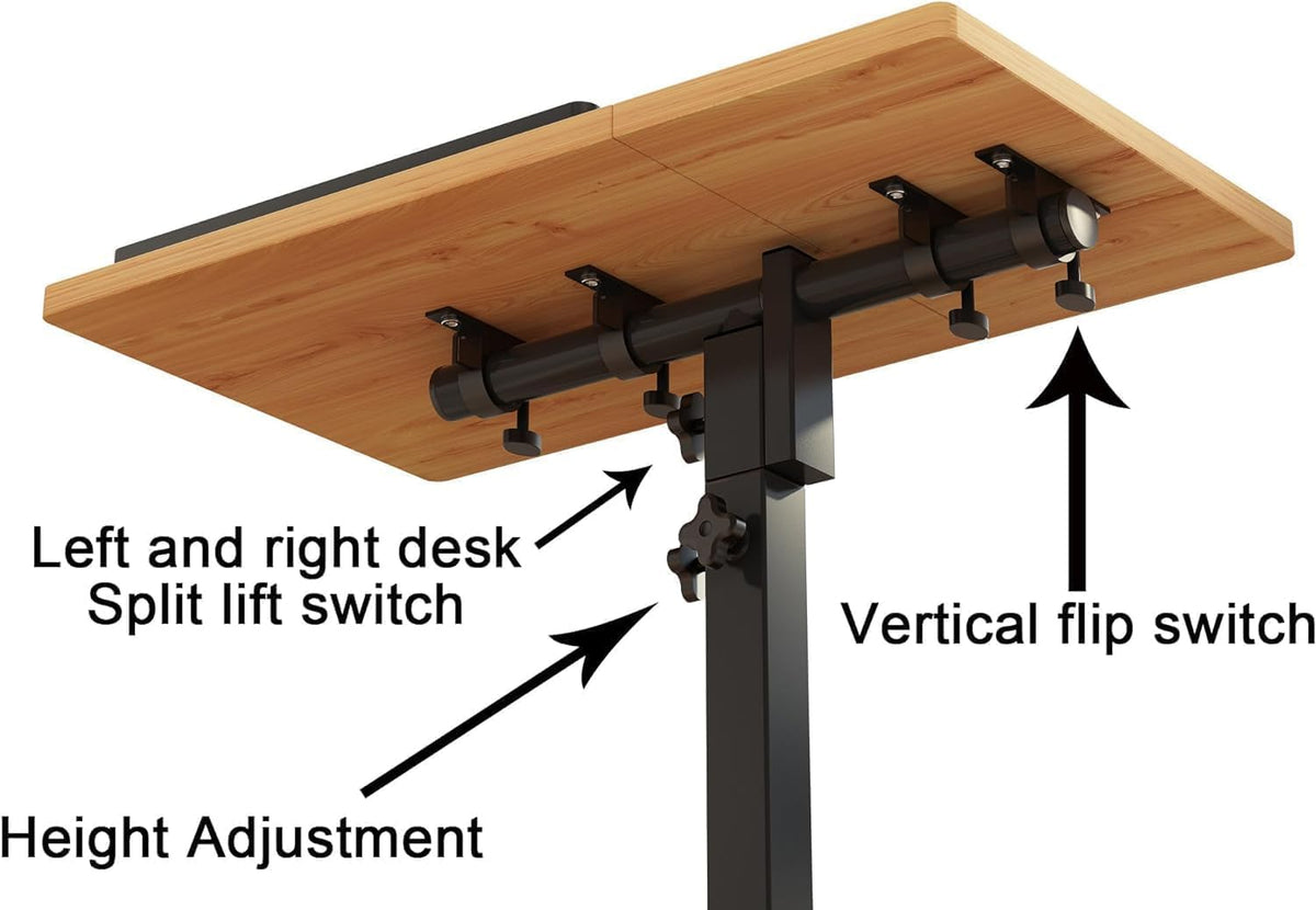 Laptop Desk Stand for Bed Portable Desk Overbed Bedside Mobile Laptop Table R...