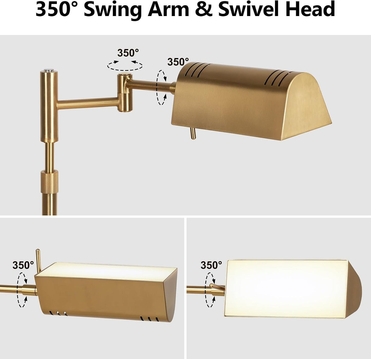 SUNMORY Dimmable LED Pharmacy Floor Lamps, 16W/1500LM Bright Reading Lamp