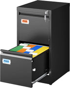 PEUKC 2-Drawer File Cabinet, 16.3" Deep Vertical Metal Filing Cabinet by PEUKC