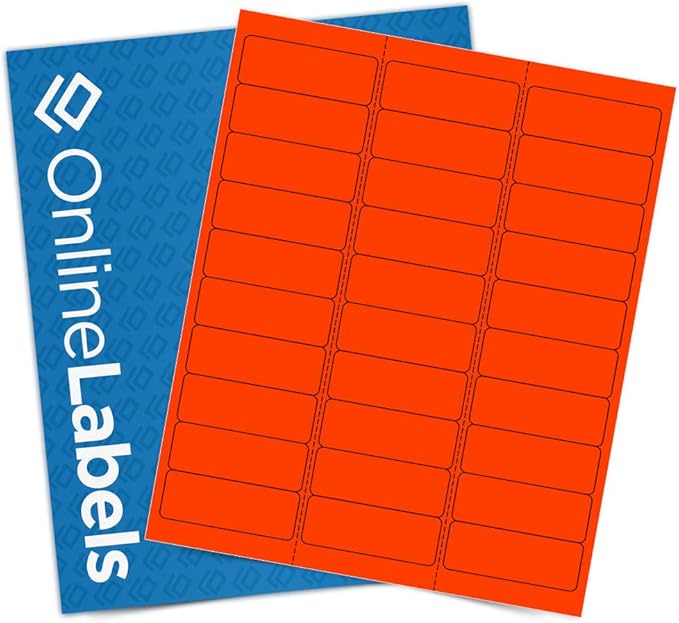 Neon Red Address Labels by OnlineLabels