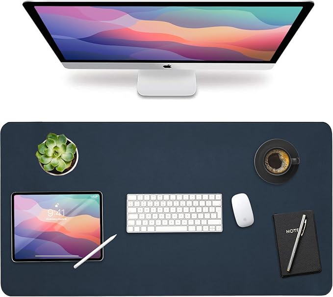 Vine Creations PU Leather Desk Pad, Dark Blue by VineCreations