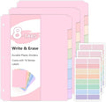 SKYDUE Durable Plastic 8-Tab Dividers, Big Tab Dividers by SKYDUE