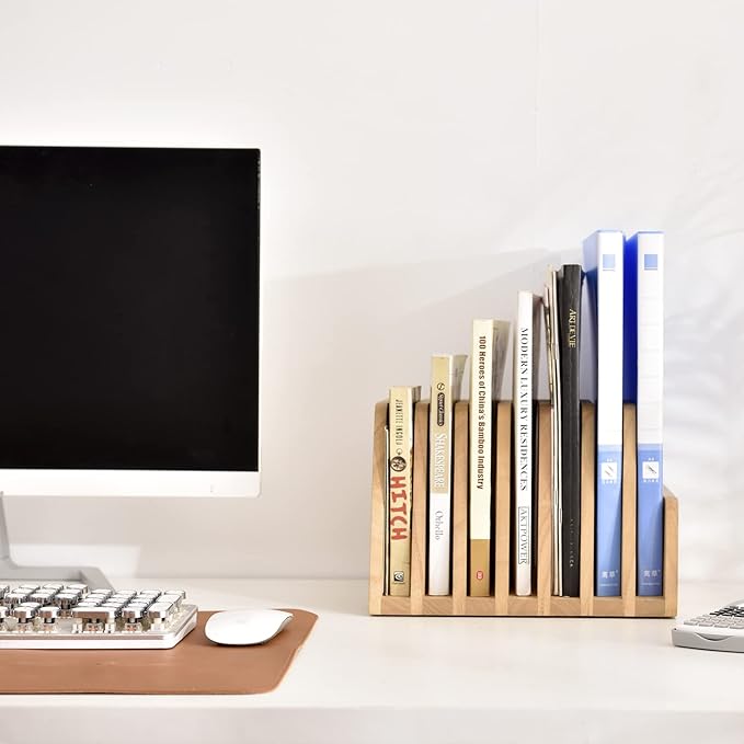 KIRIGEN Desktop File Document Holder Stand 7 Slots Mail Paper Organizer Desk - Image 8