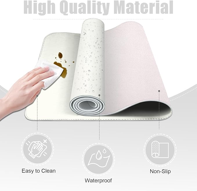 Leather Desk Pad Protector, 39.4'' X 17'' Large Mouse Pad, Office Desk Mat - Image 3