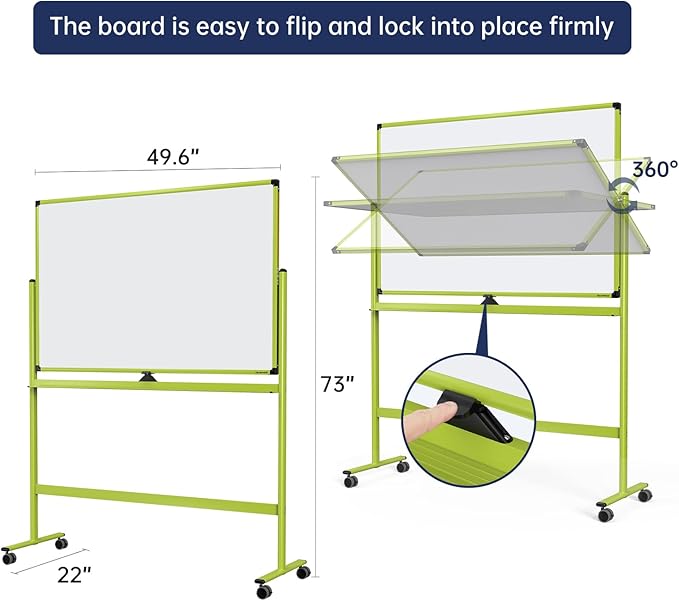 Large Dry-Erase Rolling Magnetic Whiteboard - Image 2