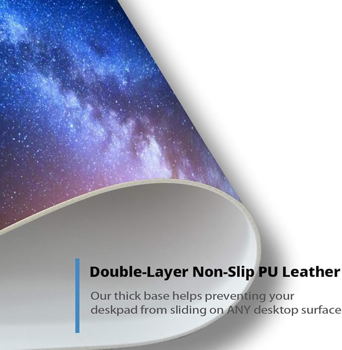 QIYI Desk Pad, Galaxy PU Leather Desk Blotter Protector, Waterproof Computer - Image 7