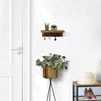 HRONRAD Rustic Key Holder for Wall, Farmhouse Wall Shelf - Image 6