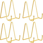 Decolore 4 Pack 4 Inch Display Stands Gold Plate Stands Metal Frame Holder Stand by Decolore