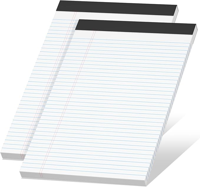 Legal Pads 8.5 x 11 inch Notepad, 2 Pack White Note Pads 8.5'' x 11'' by NotePads