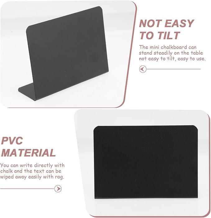 VILLCASE 10pcs Shaped Mini Blackboards Desktop Message Signs - Image 8