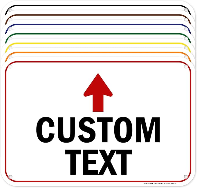 Custom Arrow, Custom Directional Sign, Up Arrow, 12x18 Inches, 55 mil thick by MySignCenter