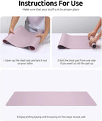YSAGi Leather Desk Protector, Office Mat, Large Mouse Mat, Non-Slip PU Leather - Image 9