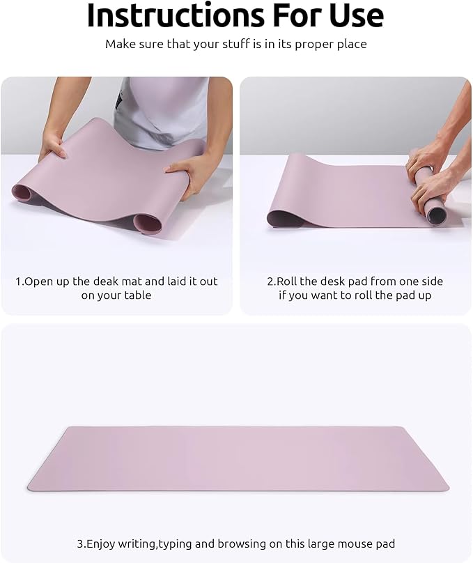 YSAGi Leather Desk Pad Protector, Office Desk Mat, Large Mouse Pad, Non-Slip PU - Image 9