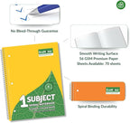 ECONAMA Subject Book Spiral Notebook Pack of 6 Wide Ruled 140 Pages 8" × 10.5" - Image 2