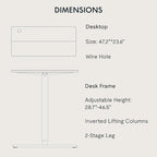 FitStand Adjustable Standing Desk, 47x24 Inches Home Office Desk - Image 6
