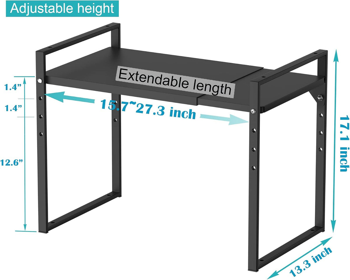 iPEGTOP Extendable Microwave Oven Rack, Adjustable Height Microwave/Toaster S...