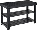Pipishell Bamboo Shoe Rack Bench, 3 Tier Sturdy Shoe Organizer, Storage Shoe