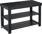 Pipishell Bamboo Shoe Rack Bench, 3 Tier Sturdy Shoe Organizer, Storage Shoe by Pipishell