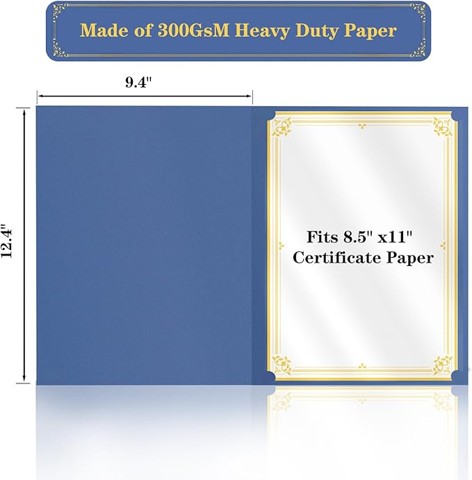 15 Pcs Certificate Holders 8.5 x 11 Additional 15 Pcs Plastic Film, Diploma - Image 2