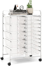 LDAILY 15 Drawer Rolling Storage Cart, Rolling Cart by LDAILY