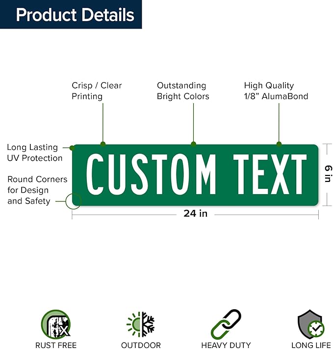 Custom Street Sign, Road/Address Sign, 8 Colors, Reflective Option, Mounting - Image 6